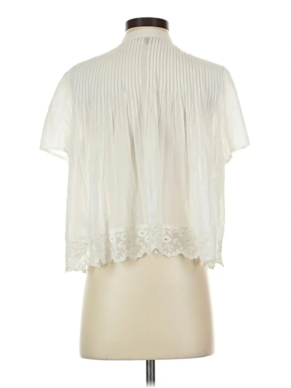 J.Crew Lace Trip Pintuck Top in Cotton Voile